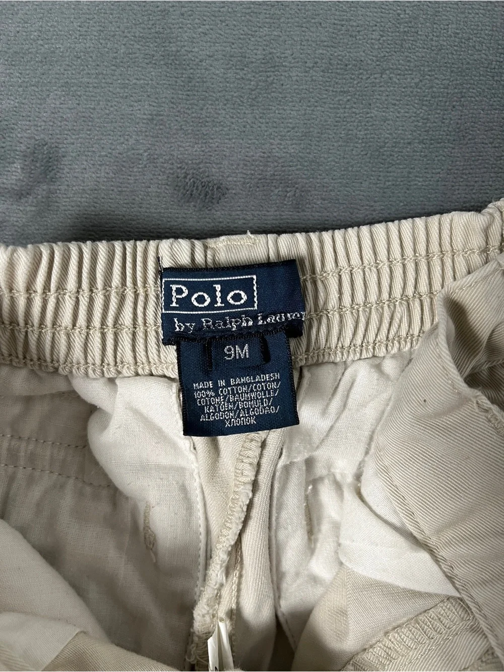 Ralph Lauren Outfit Set Infant 9 Months Red Half-Zip Pullover & Khaki Pants